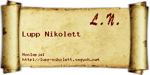 Lupp Nikolett névjegykártya